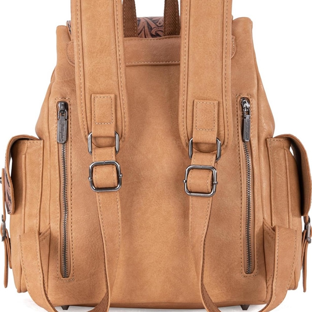 COPY - Wrangler Vintage Floral Tooled Backpack light brown - Picture 6 of 8